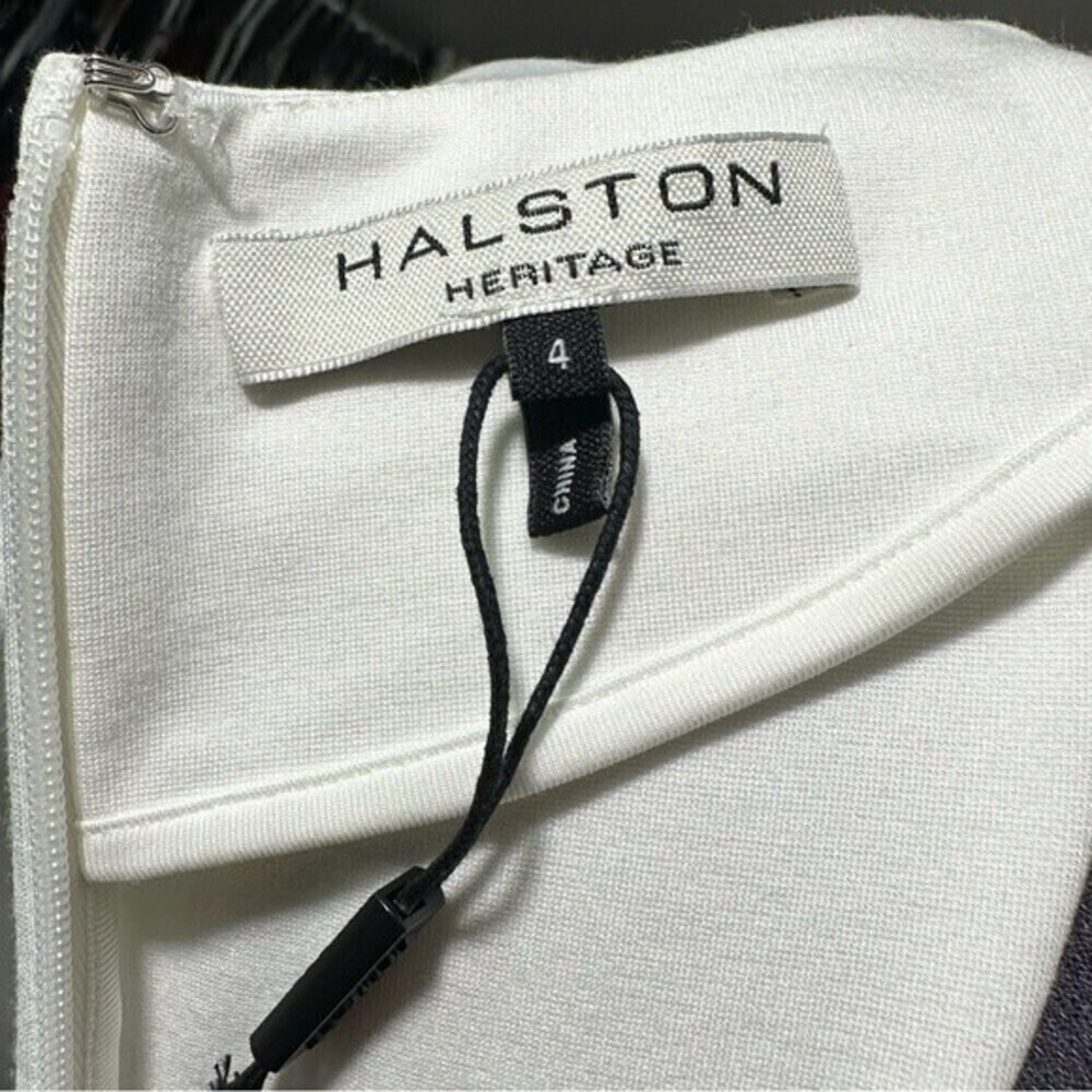 HALSTON HERITAGE Short-Sleeve Drop-Waist Ponté Dress Size 4 - Picture 5 of 6